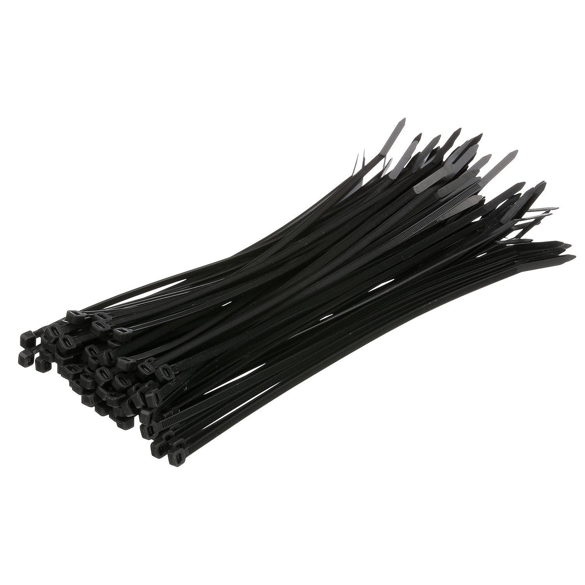 Cable Ties, 11in Long, 50 lbs Max Load, Black, Pack of 500, 500/PK