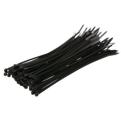 Cable Ties, 11in Long, 50 lbs Max Load, Black, Pack of 500, 500/PK