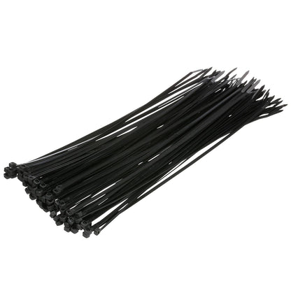 Cable Ties, 14in Long, 50 lbs Max Load, Black, Pack of 500, 500/PK
