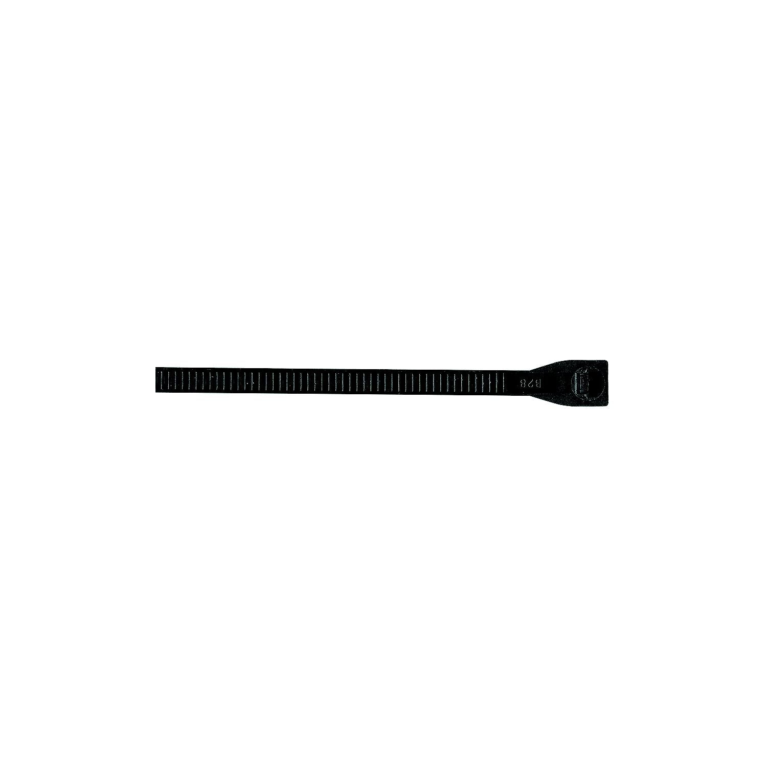 4in Nylon Standard Cable Tie, Black, 100/PK