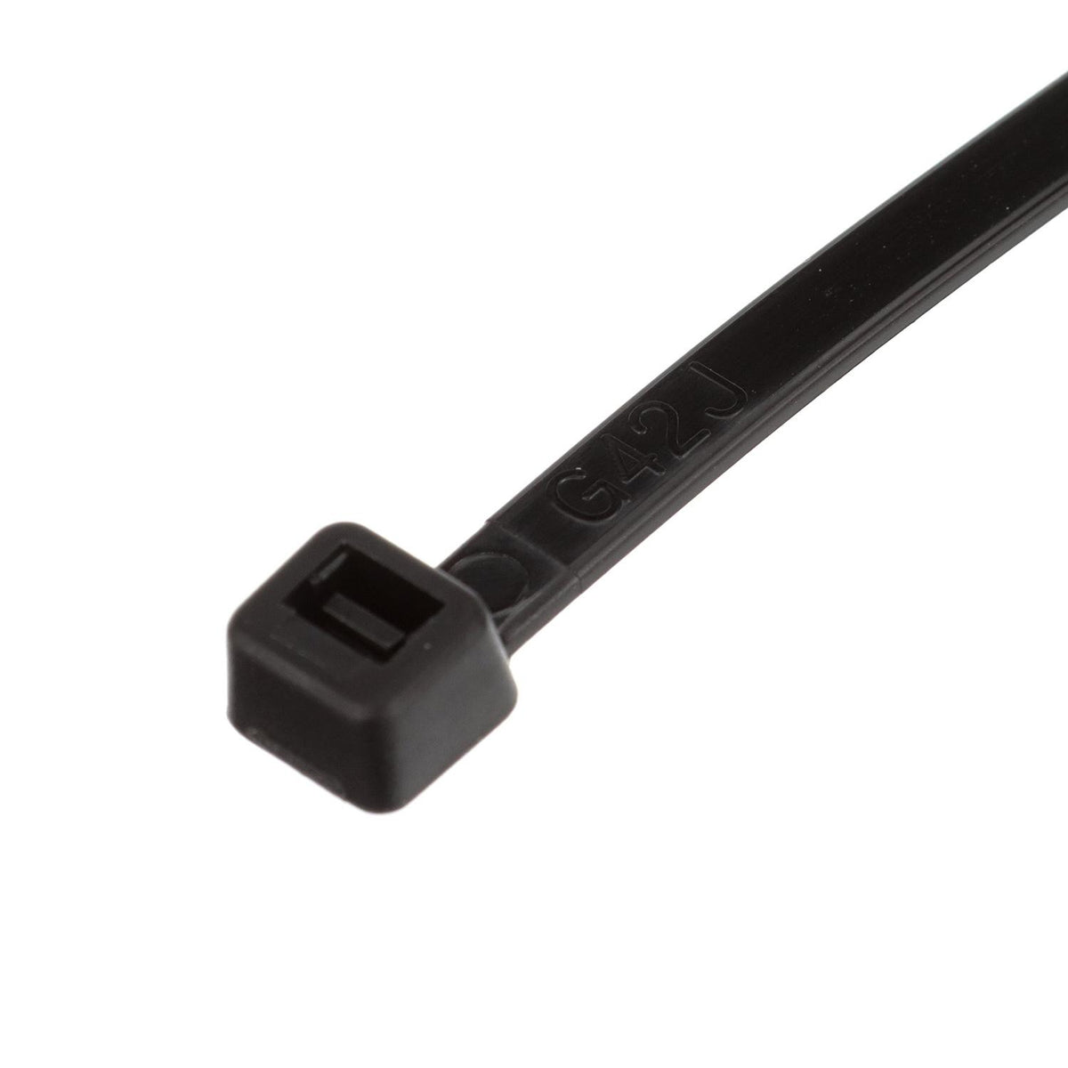 Cable Ties, 8in Long, 50 lbs Max Load, Black, Pack of 100, 100/PK
