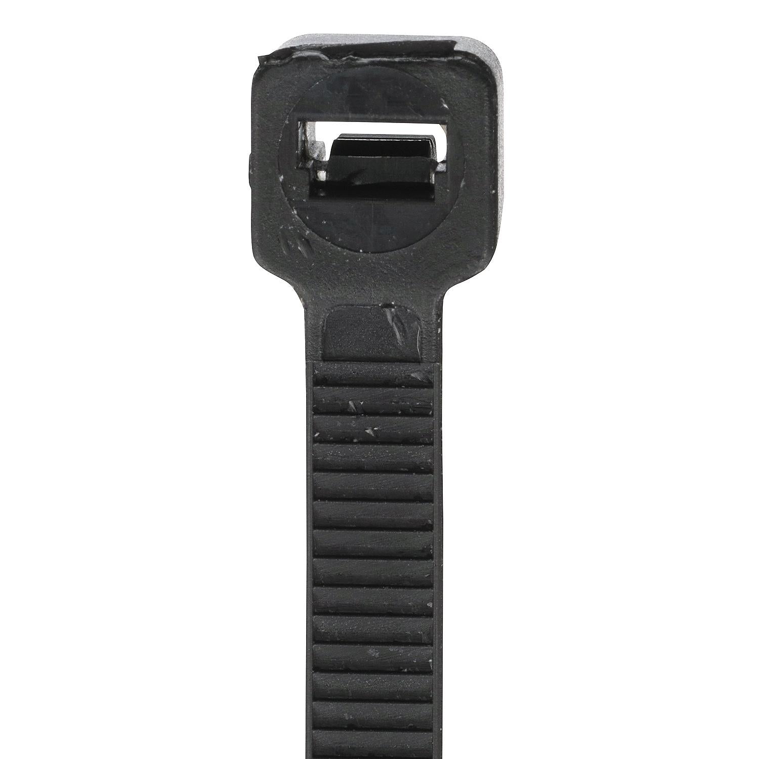 Cable Ties, 11in Long, 50 lbs Max Load, Black, Pack of 100, 100/PK