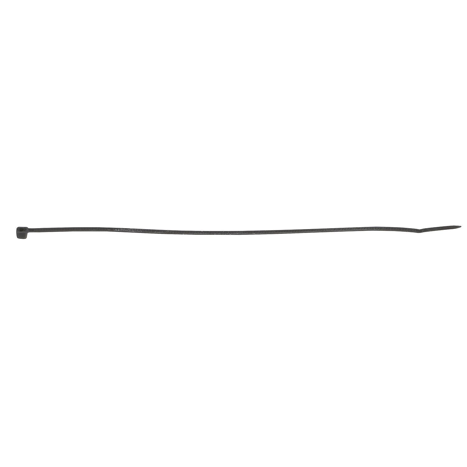 Cable Ties, 11in Long, 50 lbs Max Load, Black, Pack of 100, 100/PK