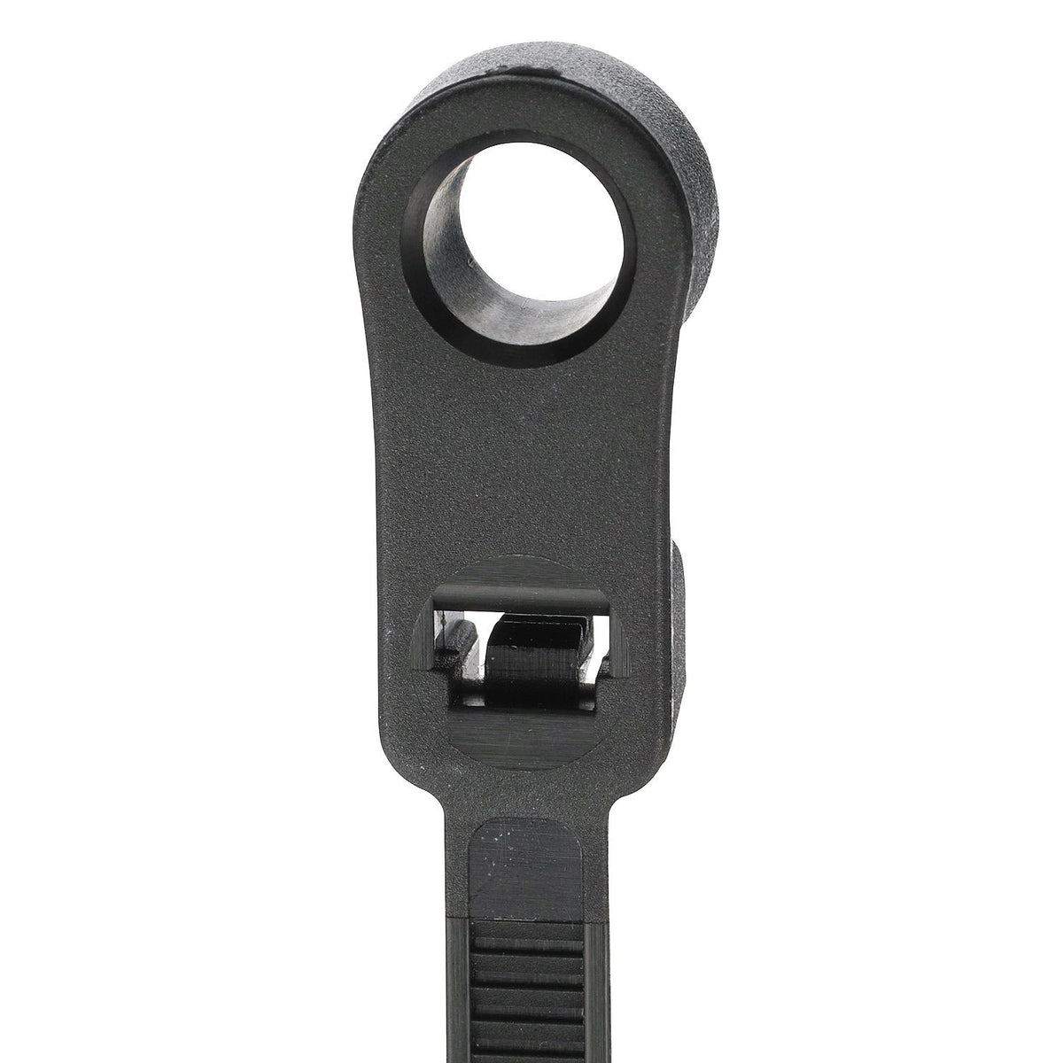Cable Ties, 8in Long, Mounting Design, 50 lbs Max Load, Black, 100/PK