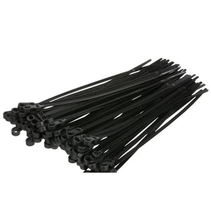 Cable Ties, 8in Long, Mounting Design, 50 lbs Max Load, Black, 100/PK