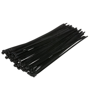 Cable Ties, 14in Long, 120 Lb. Max Load, Black, Pack of 100, 100/PK