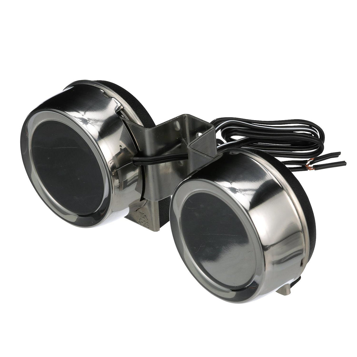 Compact Twin Electric Horns w/ Stainless Steel Covers, 12V, 8 Amp