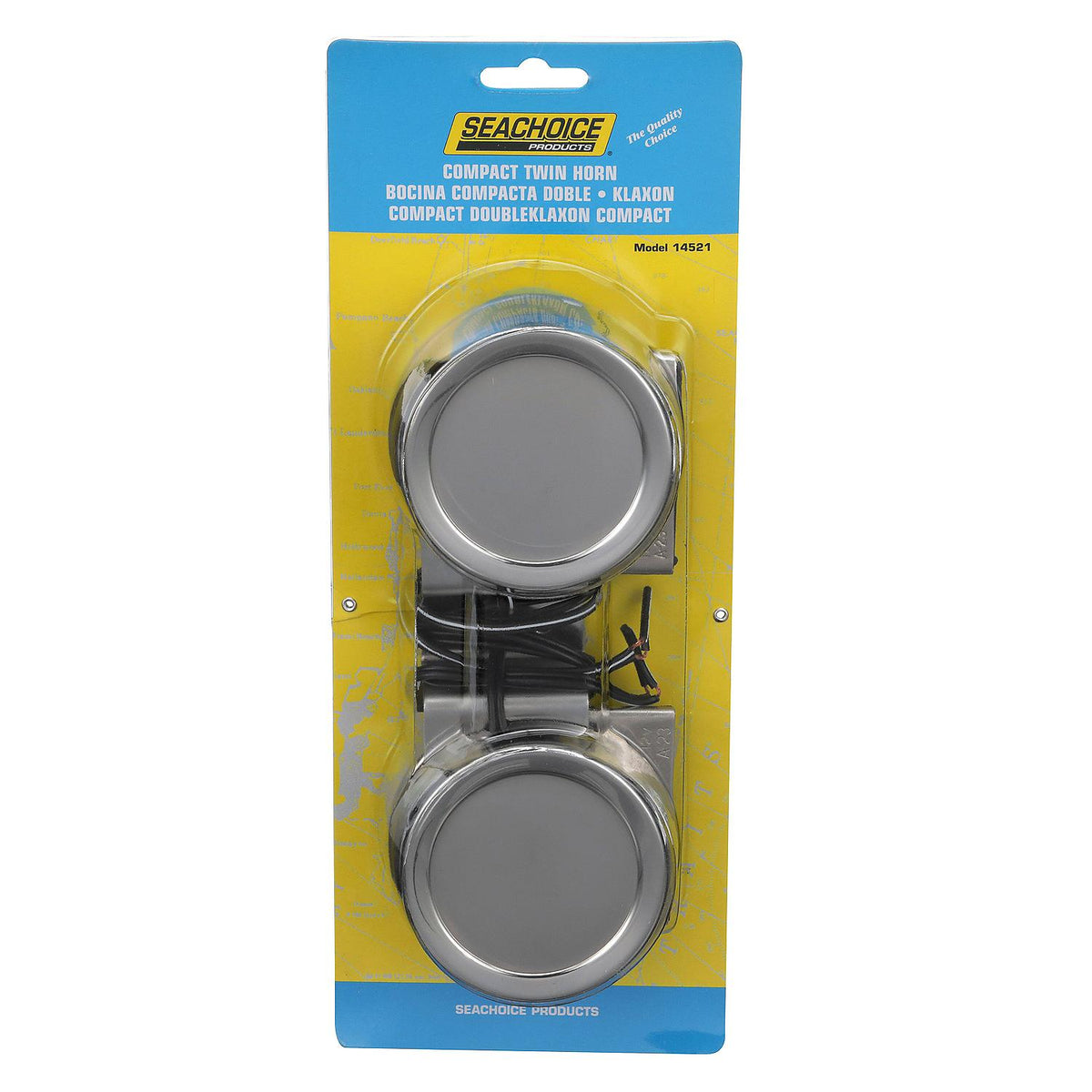 Compact Twin Electric Horns w/ Stainless Steel Covers, 12V, 8 Amp