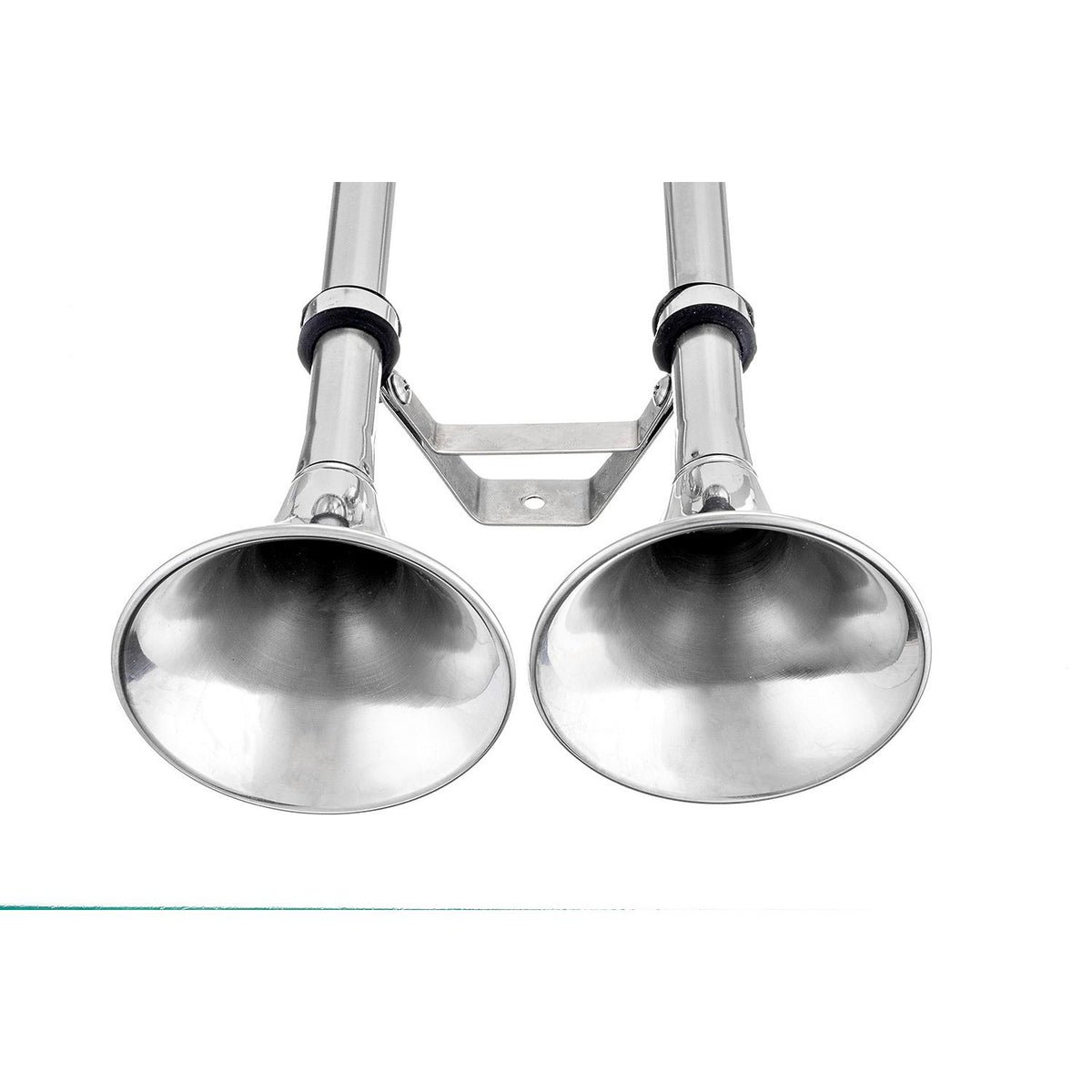 Dual Trumpet Electric Horn, Stainless Steel, 24V, 18-1/2in x 8in x 5in