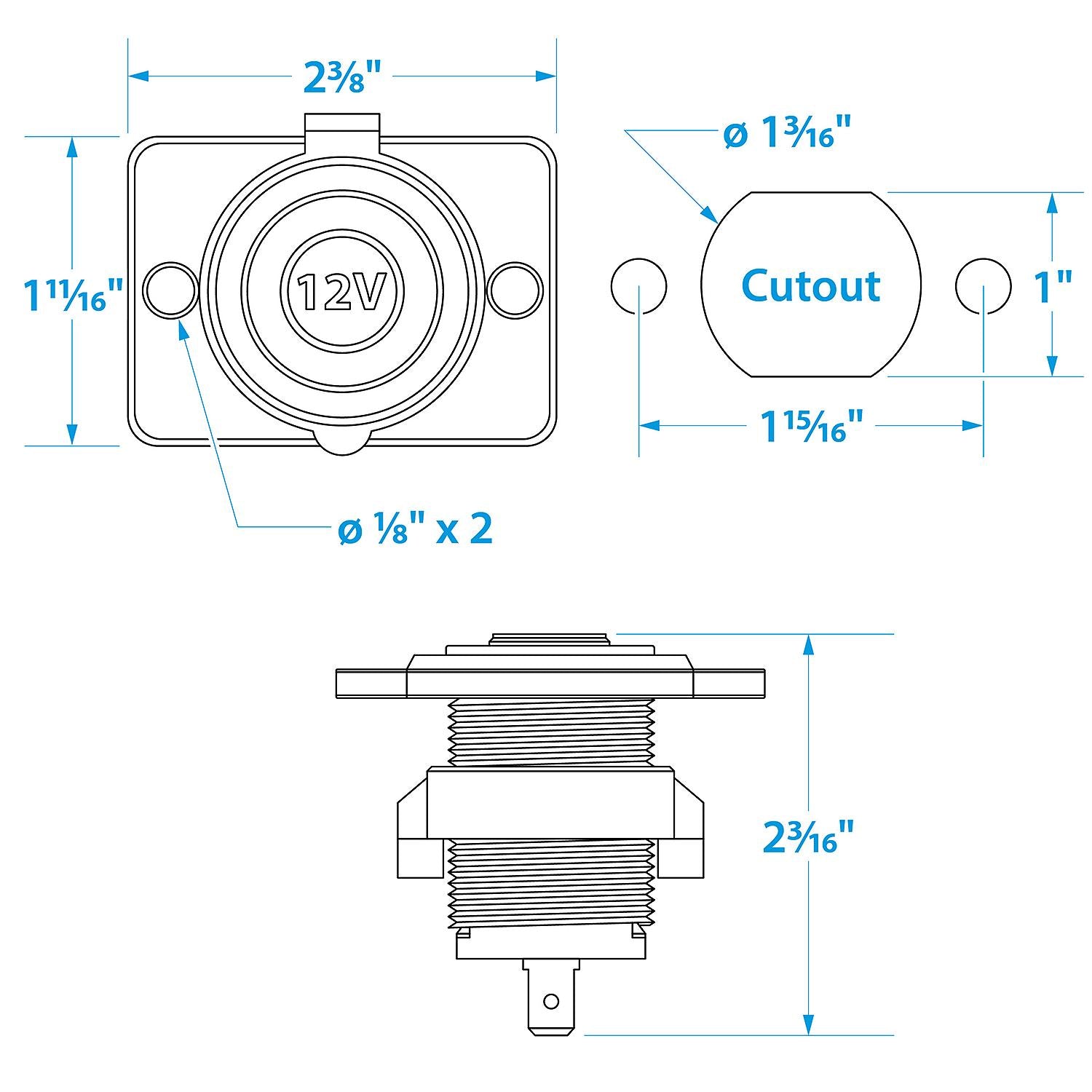 Accessory Socket, 12V, Boat