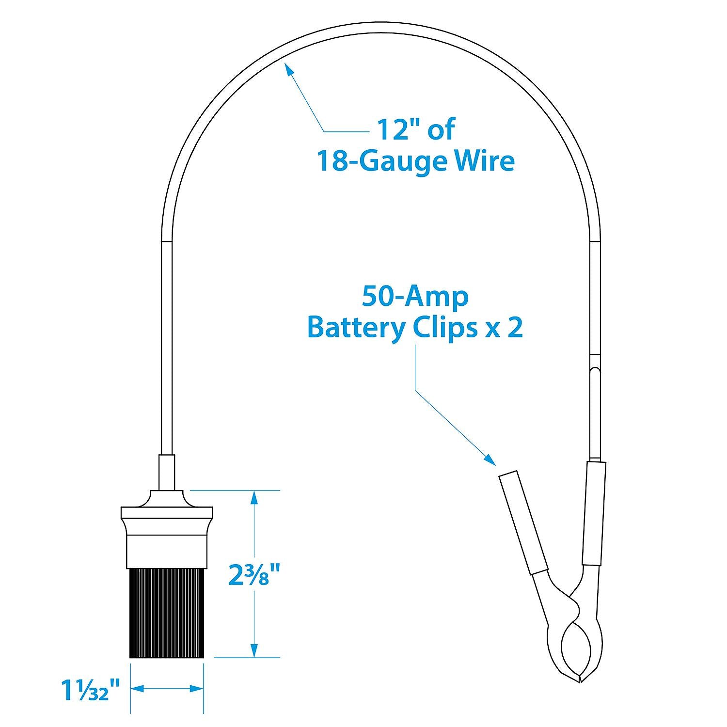 Adapter Plug to Battery Cigarette Lighter, 12V