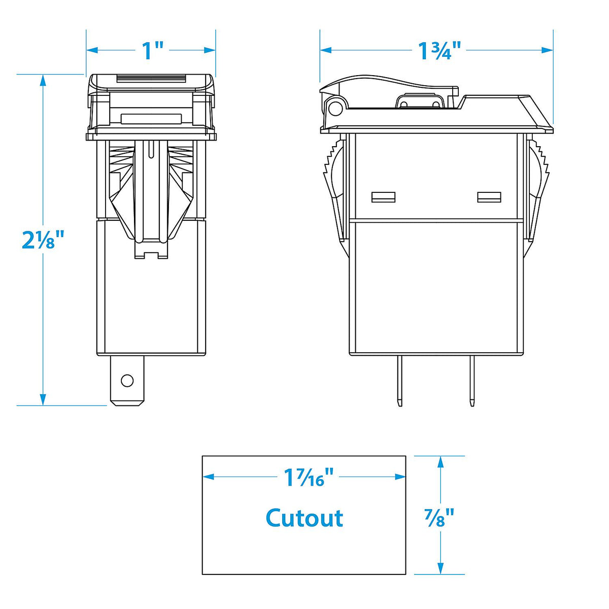 Dual USB Voltmeter, 12-24V