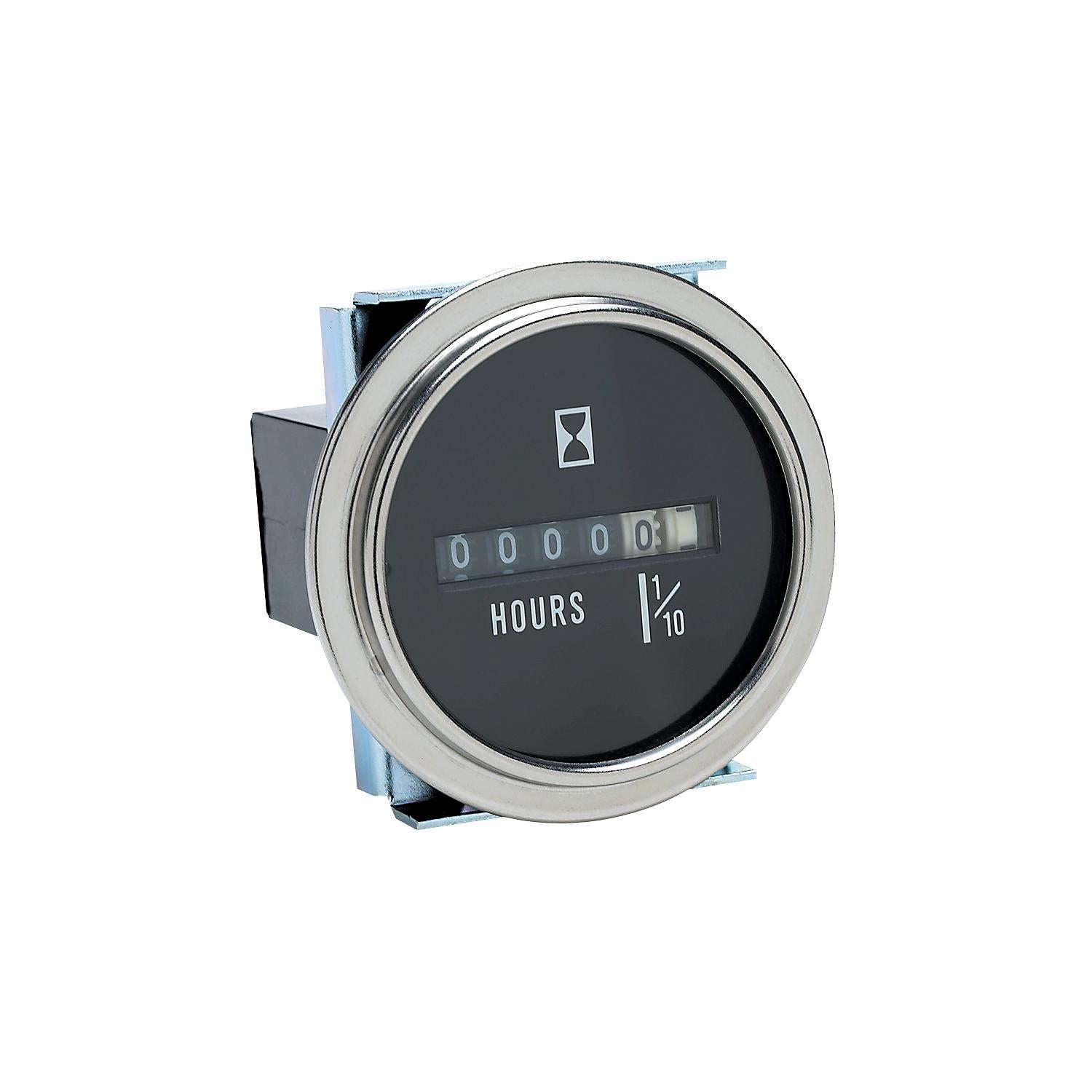 Hourmeter Gauge for Boats, Round, 2in, Stainless Steel Bezel