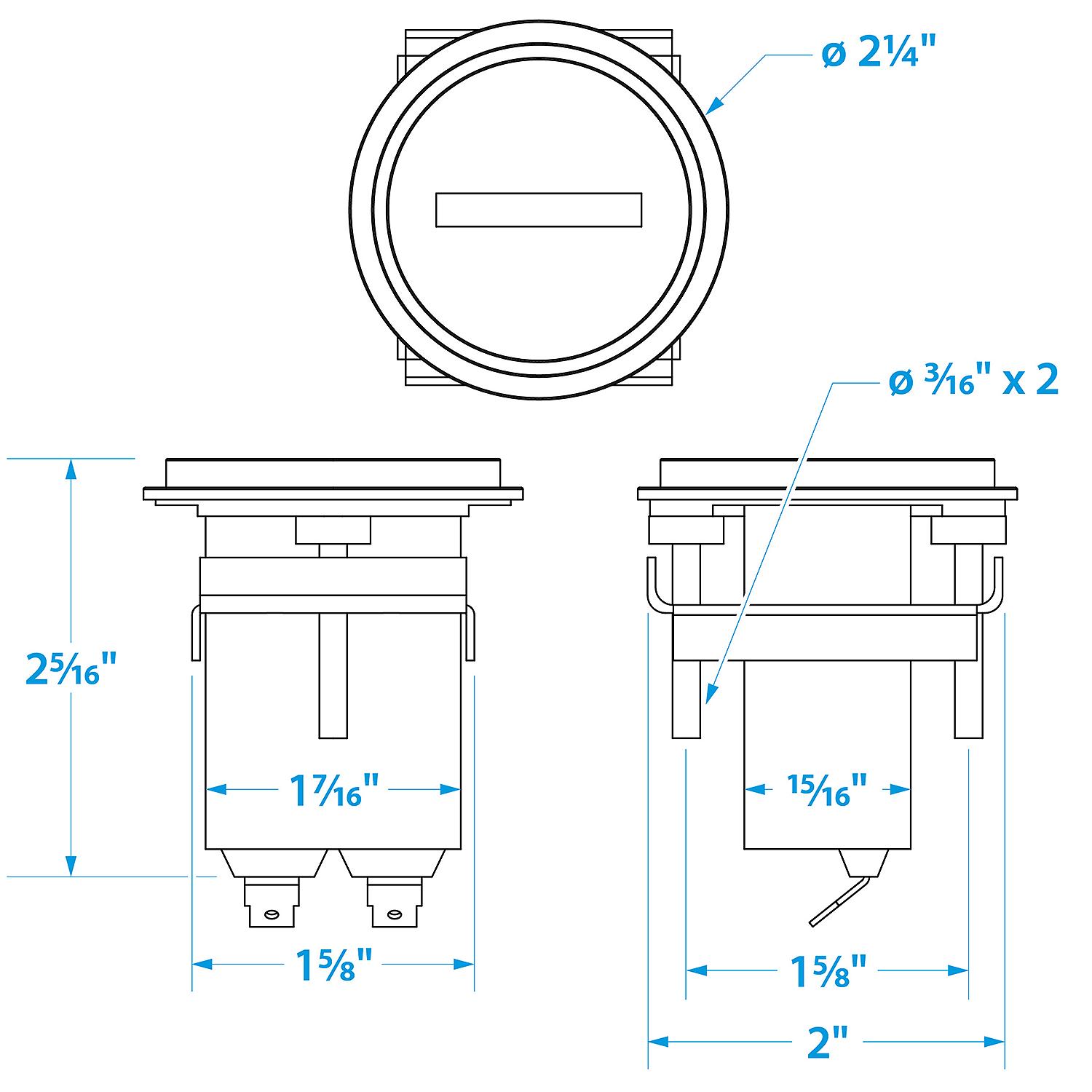 Hourmeter Gauge for Boats, Round, 2in, Stainless Steel Bezel