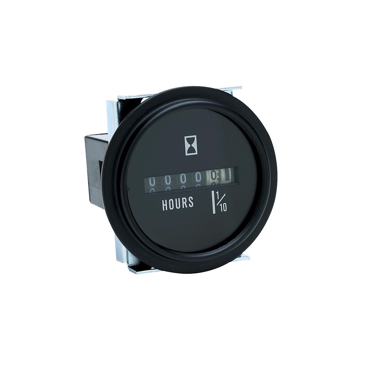 Hourmeter Gauge for Boats, Round, 2in, Black Bezel