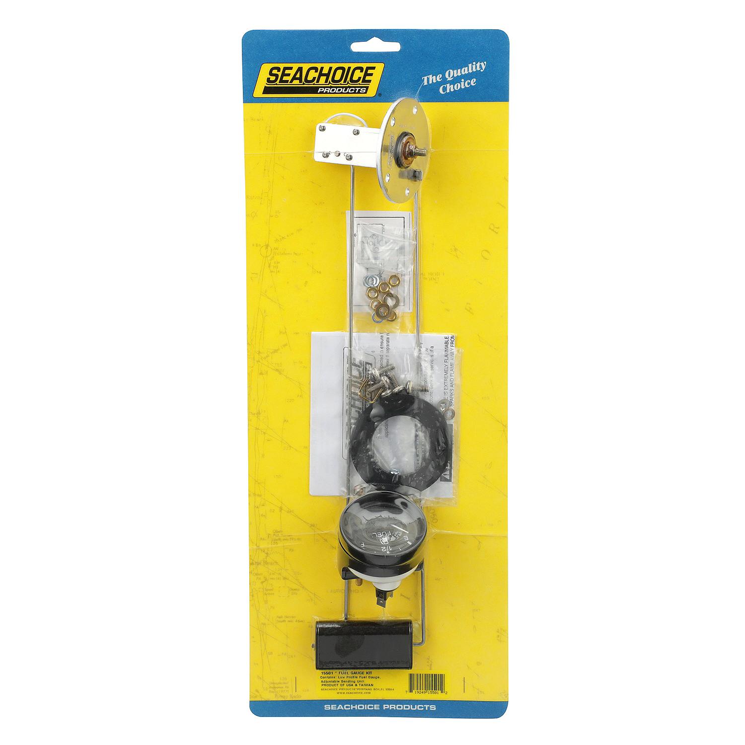 Boat Fuel Gauge Kit, Includes Gauge & Sender