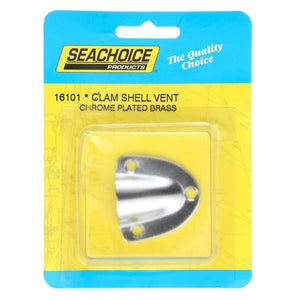 Chrome Plated Brass Clam Shell Ventilator - 1-9/16in x 1-1/2in x 15/32in