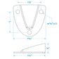 Chrome Plated Brass Clam Shell Ventilator - 1-9/16in x 1-1/2in x 15/32in