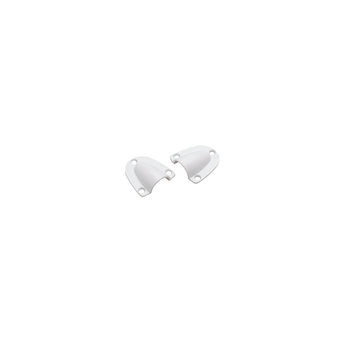 Molded Plastic Clam Shell , Large, White, 2/PK