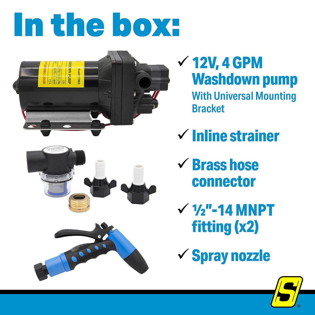 Washdown Pump System, 4 GPM, 12v