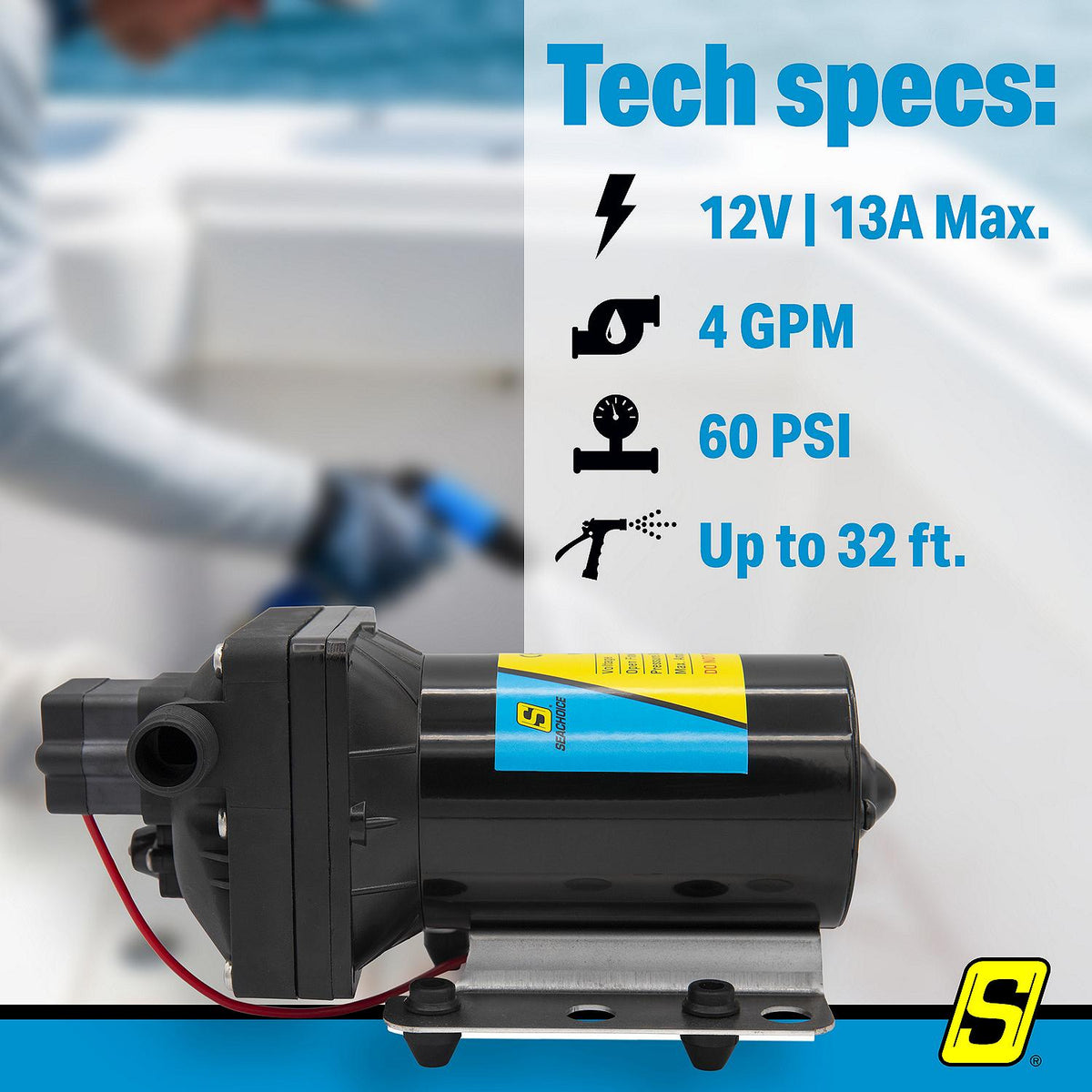 Washdown Pump System, 4 GPM, 12v