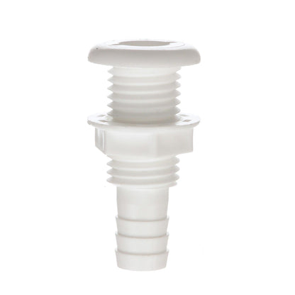 Thru-Hull Connector w/ Broad Flange, Fits 3/4 In. ID Hose, 1-1/4in Max Hull