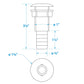 Thru-Hull Connector w/ Broad Flange, Fits 3/4 In. ID Hose, 1-1/4in Max Hull