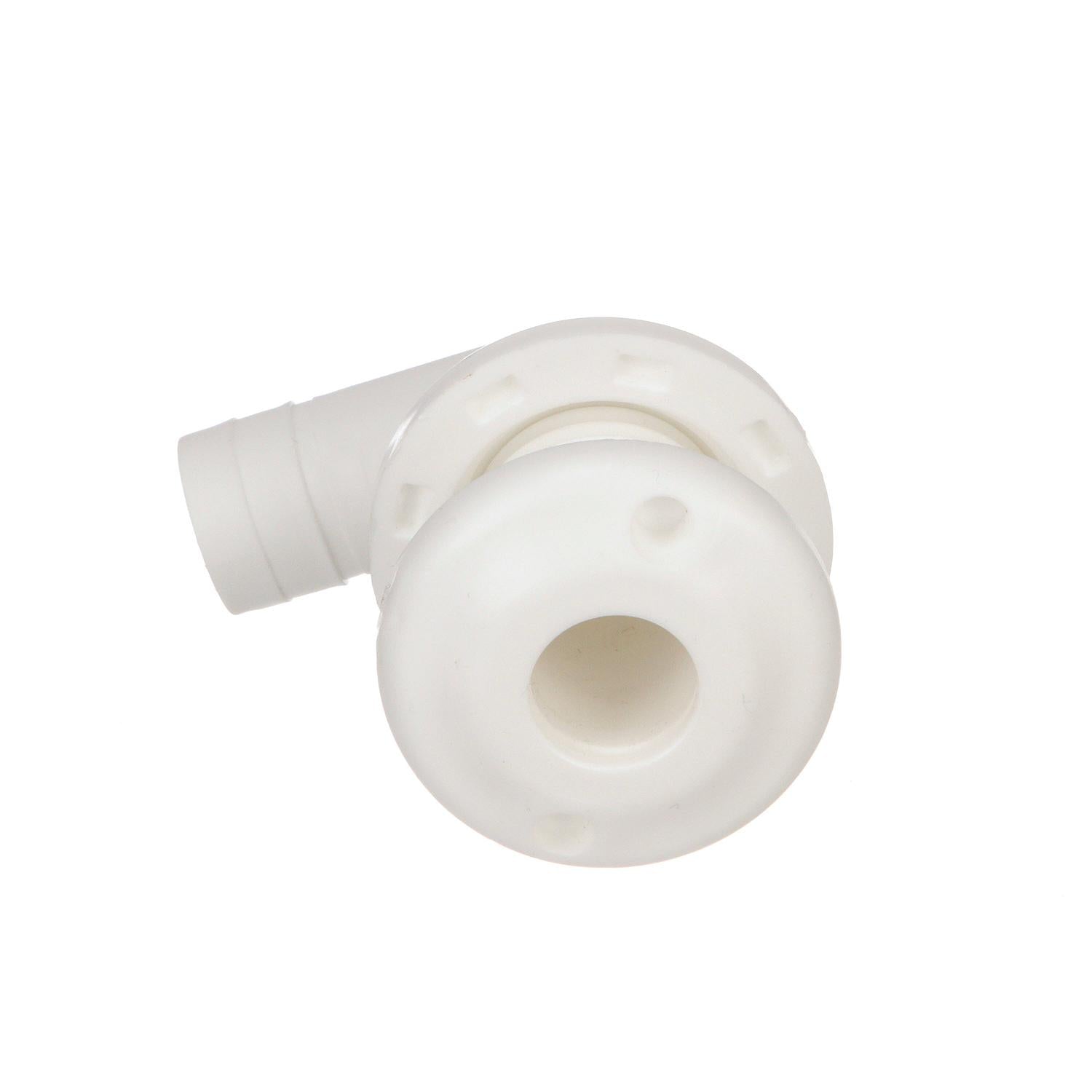 90º Thru Hull Fitting, Fits 3/4 In. ID Hose, 7/8 In. Max. Hull