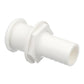 Thru-Hull Connector w/ Broad Flange, White, 1.125in