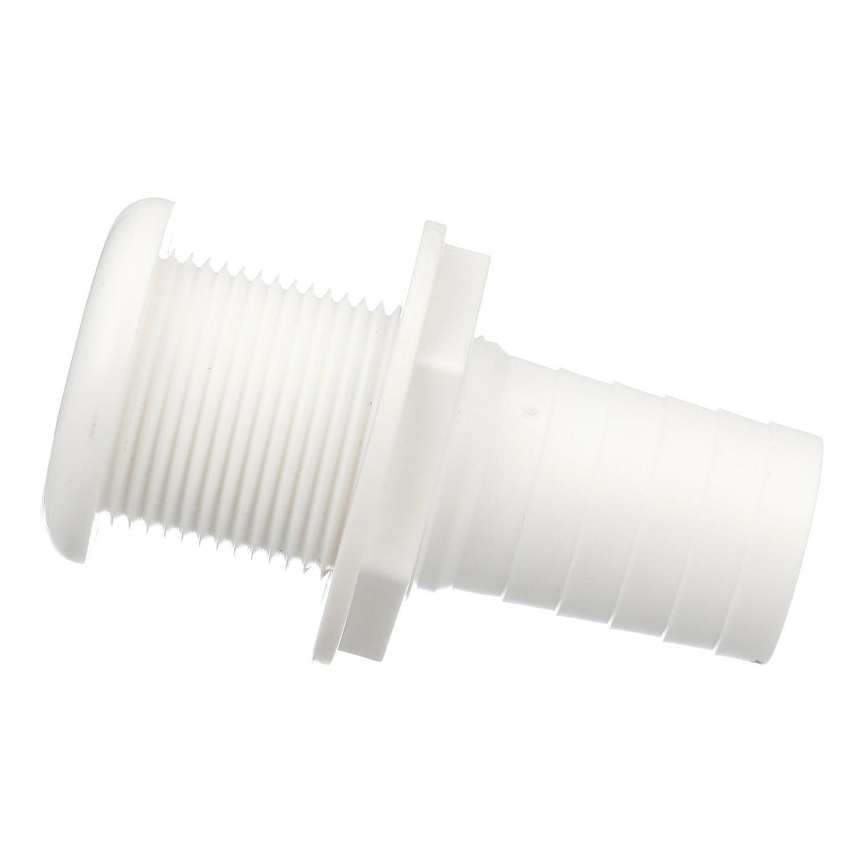 Thru-Hull Connector w/ Broad Flange, White, 1.125in