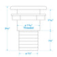 Thru-Hull Connector w/ Broad Flange, White, 1.5in