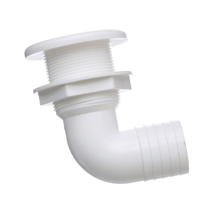 90º Thru-Hull Connector, Fits 1-1/2 in. ID Hose, 1-3/8 in. Max Hull