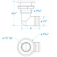 90º Thru-Hull Connector, Fits 1-1/2 in. ID Hose, 1-3/8 in. Max Hull