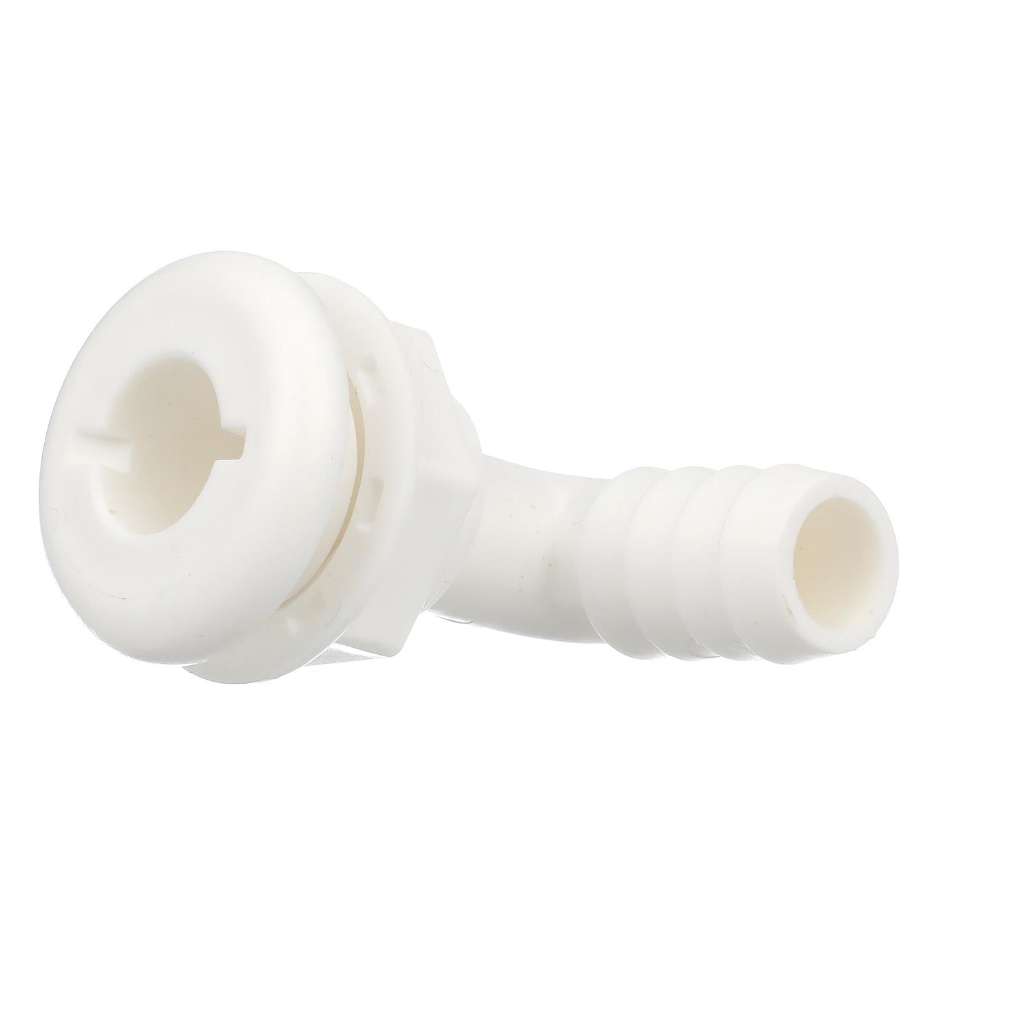 90º Angled Thru-Hull Connector, White Finish, 0.75 in.