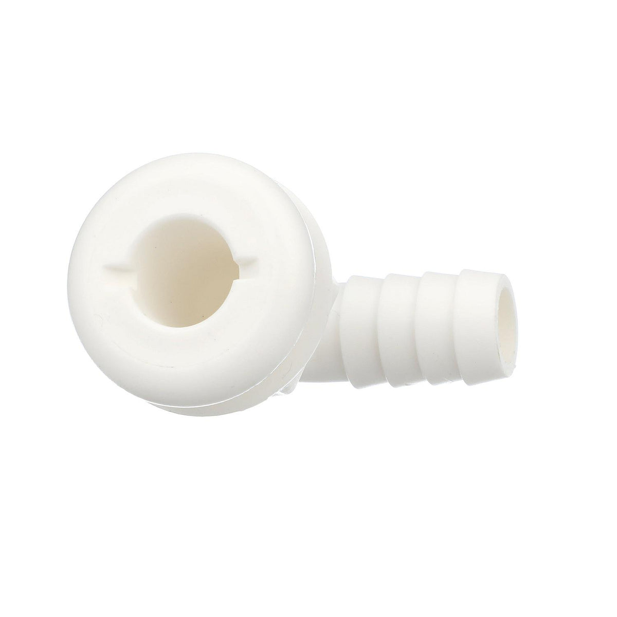 90º Angled Thru-Hull Connector, White Finish, 0.75 in.