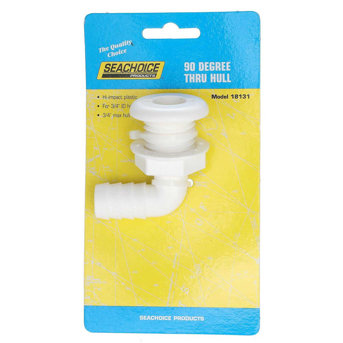 90º Angled Thru-Hull Connector, White Finish, 0.75 in.