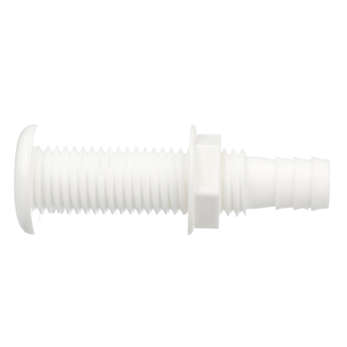 Polypropylene Extra Long Thru-Hull Connector for 3/4 in. ID Hose, White Finish