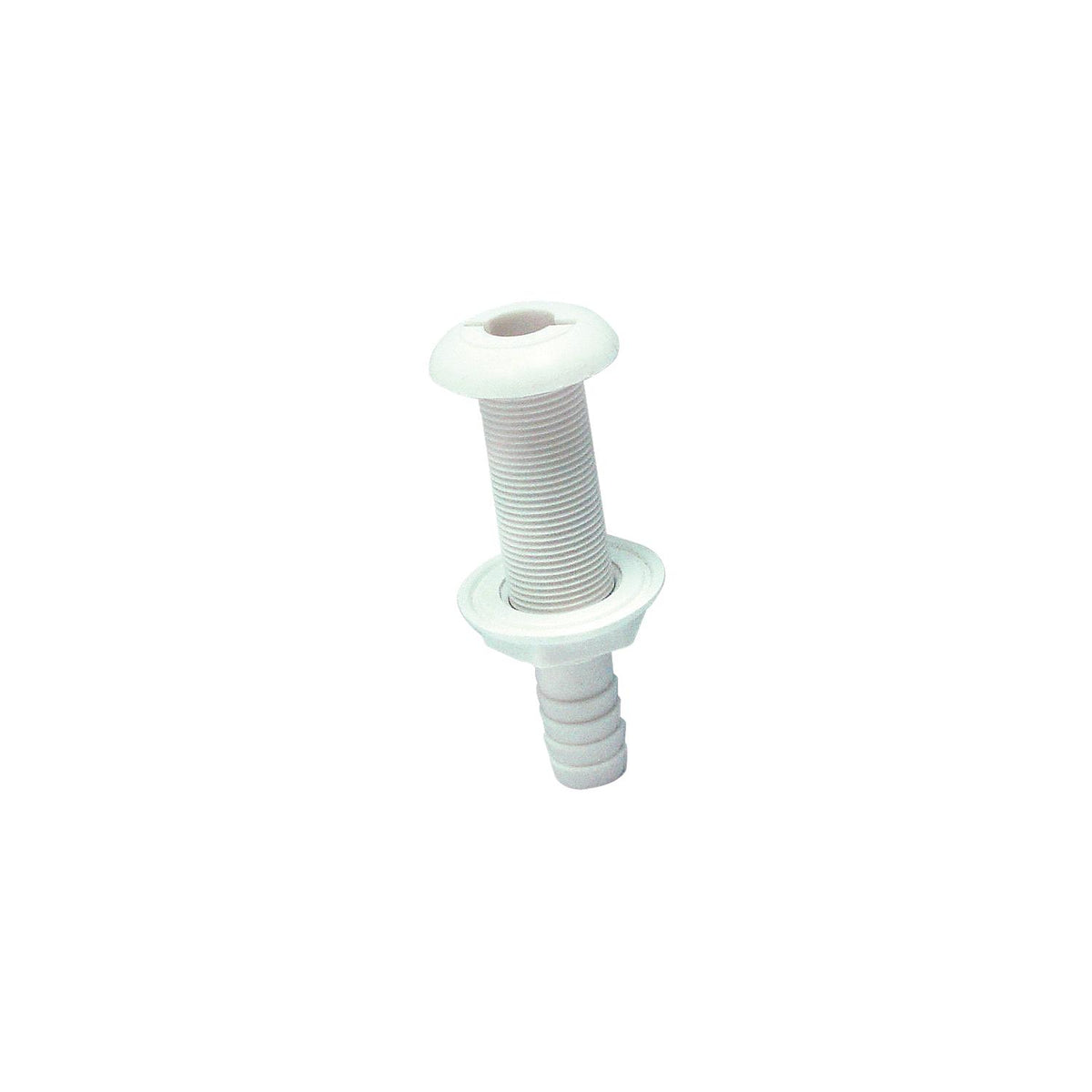 Polypropylene Extra Long Thru-Hull Connector for 3/4 in. ID Hose, White Finish