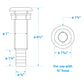 Polypropylene Extra Long Thru-Hull Connector for 3/4 in. ID Hose, White Finish