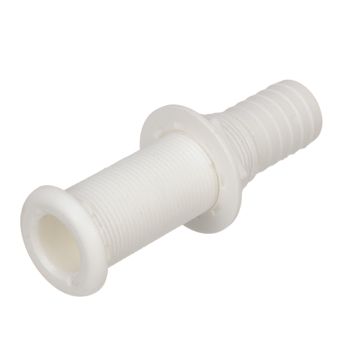 Extra Long Thru-Hull Fitting w/ Broad Flange For 1-1/8in Hose