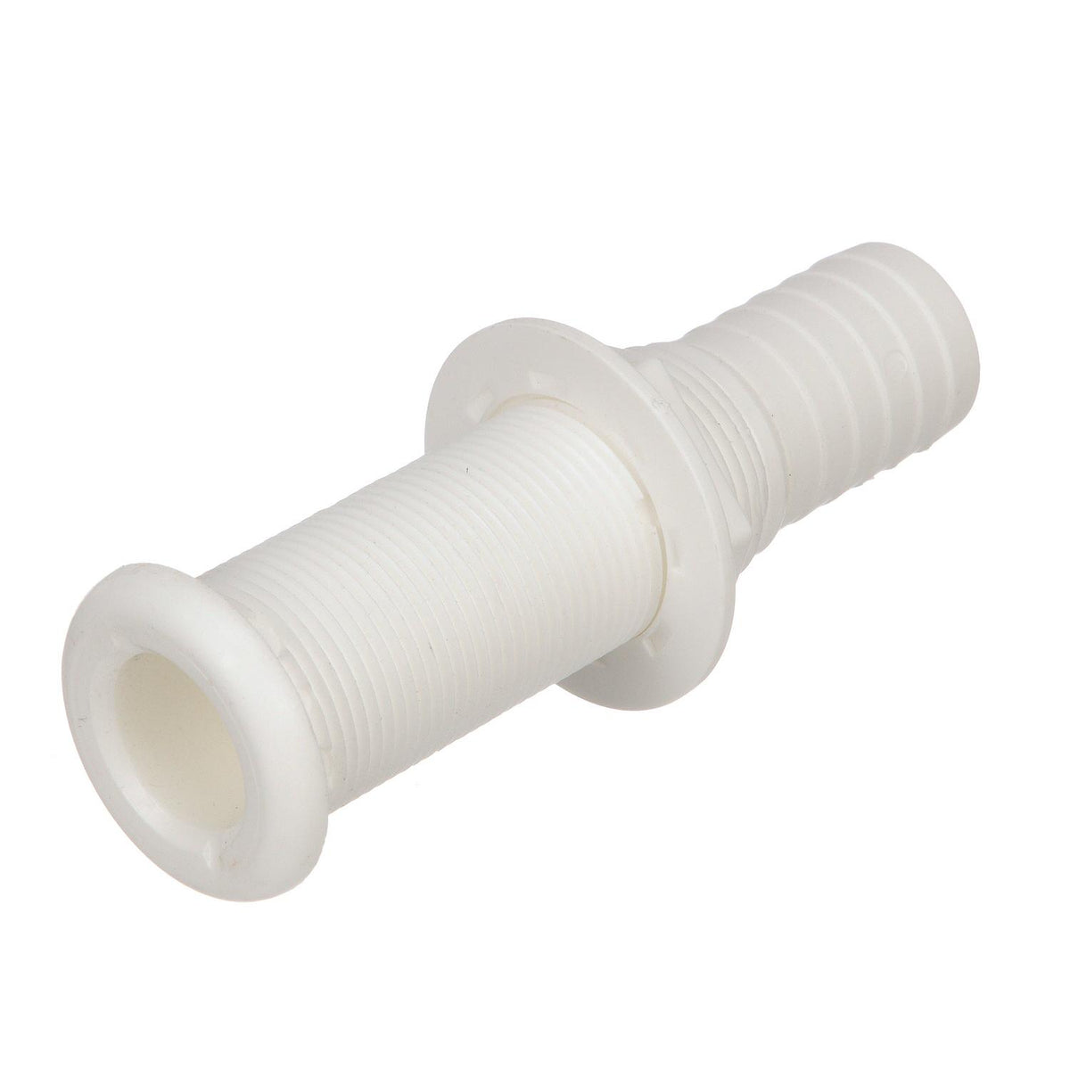 Extra Long Thru-Hull Fitting w/ Broad Flange For 1-1/8in Hose
