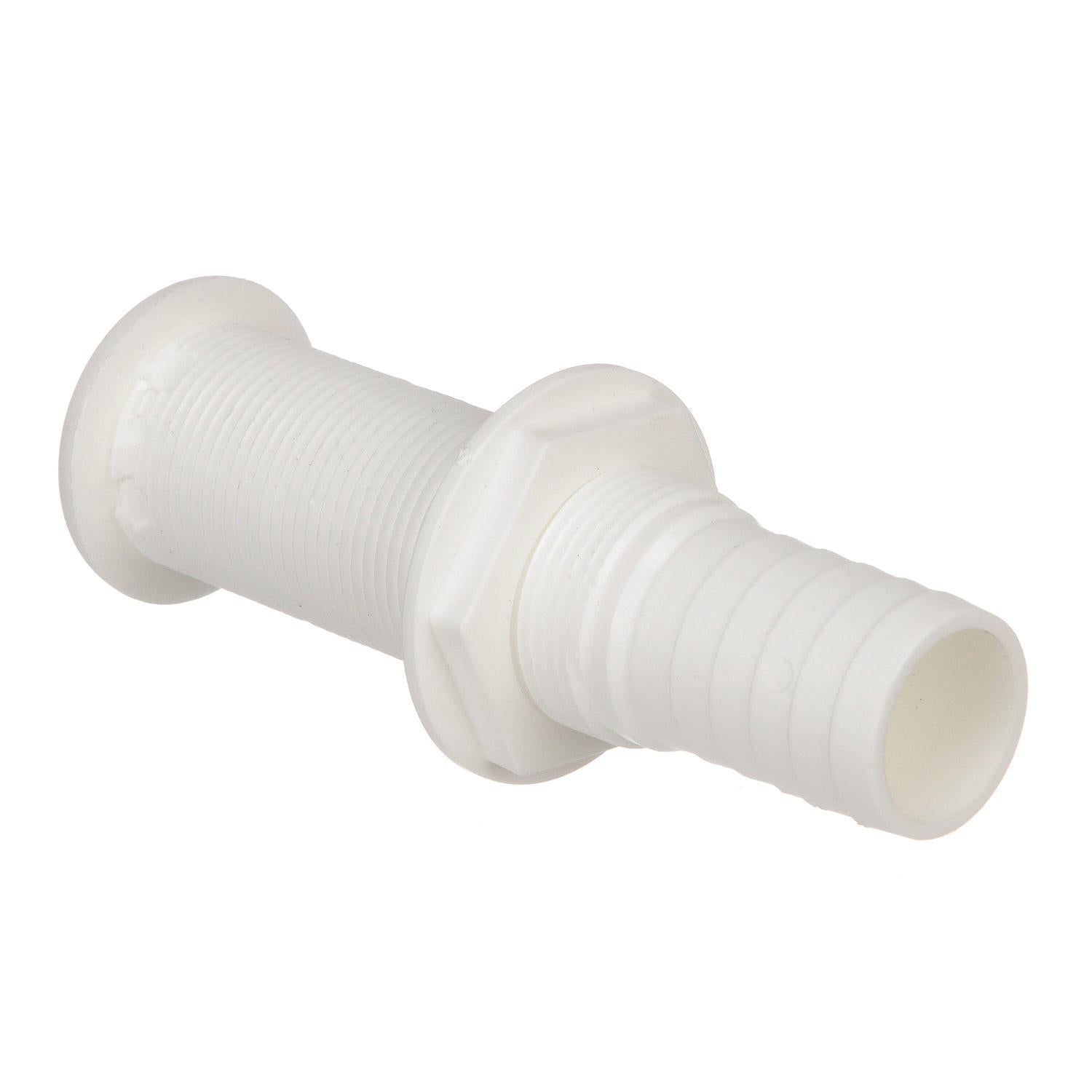 Extra Long Thru-Hull Fitting w/ Broad Flange For 1-1/8in Hose