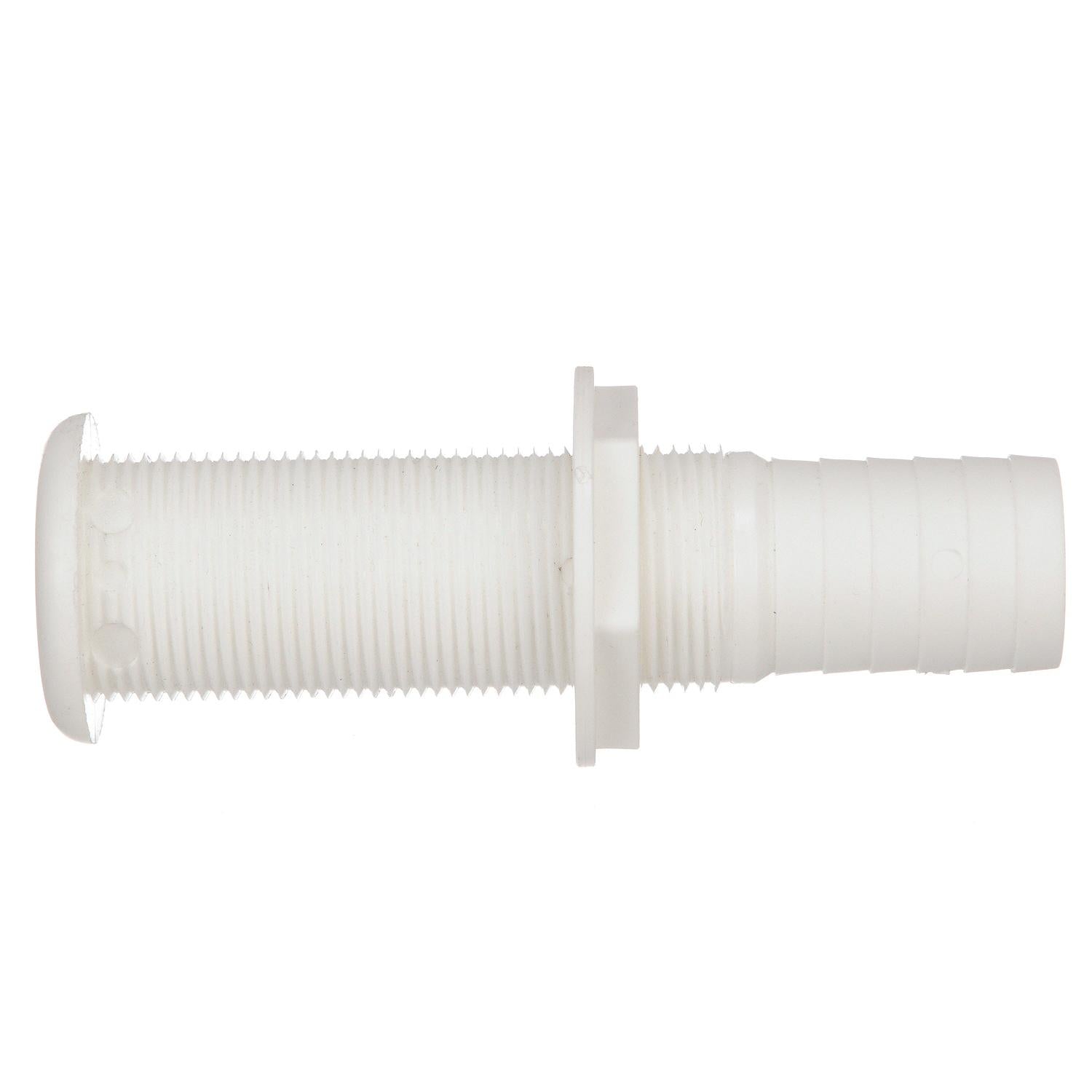 Extra Long Thru-Hull Fitting w/ Broad Flange For 1-1/8in Hose