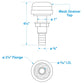Thru-Hull Strainer Mount w/ Aerator Screen, Fits 3/4in Hose
