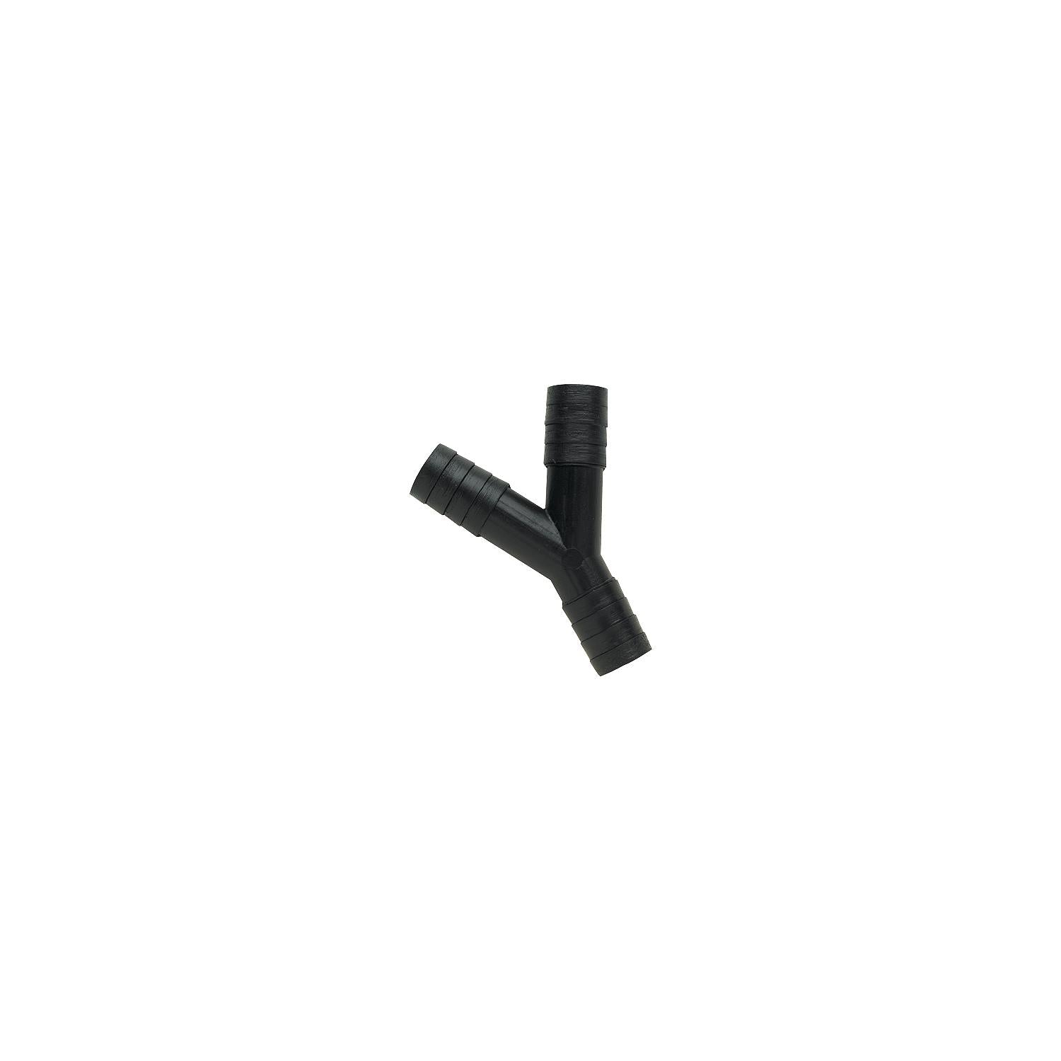 3-Way Y Fitting, Fits 3/4 in. ID Hose, Black Plastic