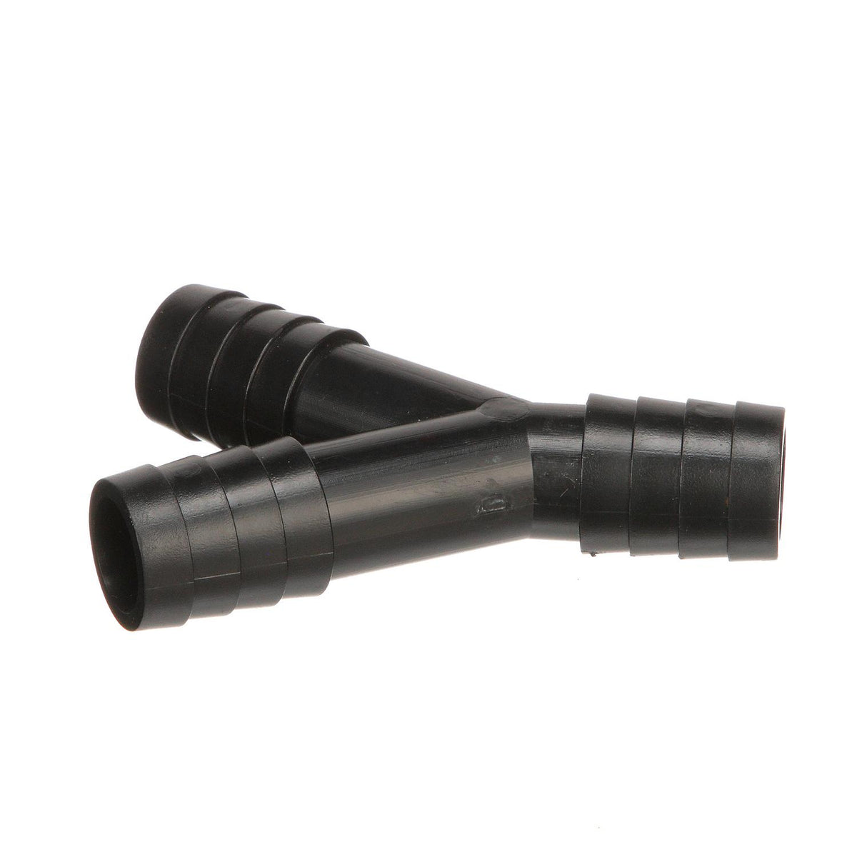 3-Way Y Fitting, Fits 3/4 in. ID Hose, Black Plastic