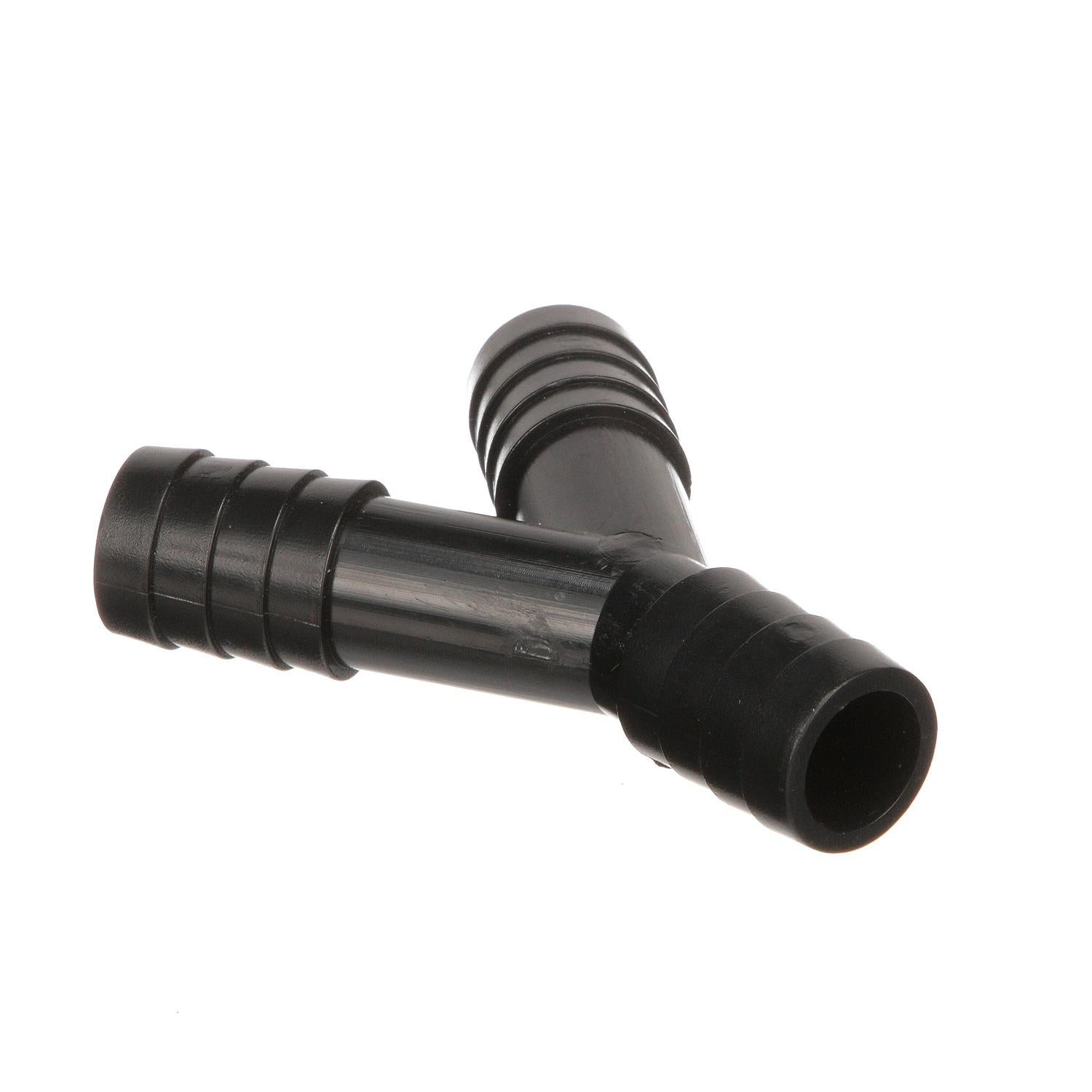 3-Way Y Fitting, Fits 3/4 in. ID Hose, Black Plastic