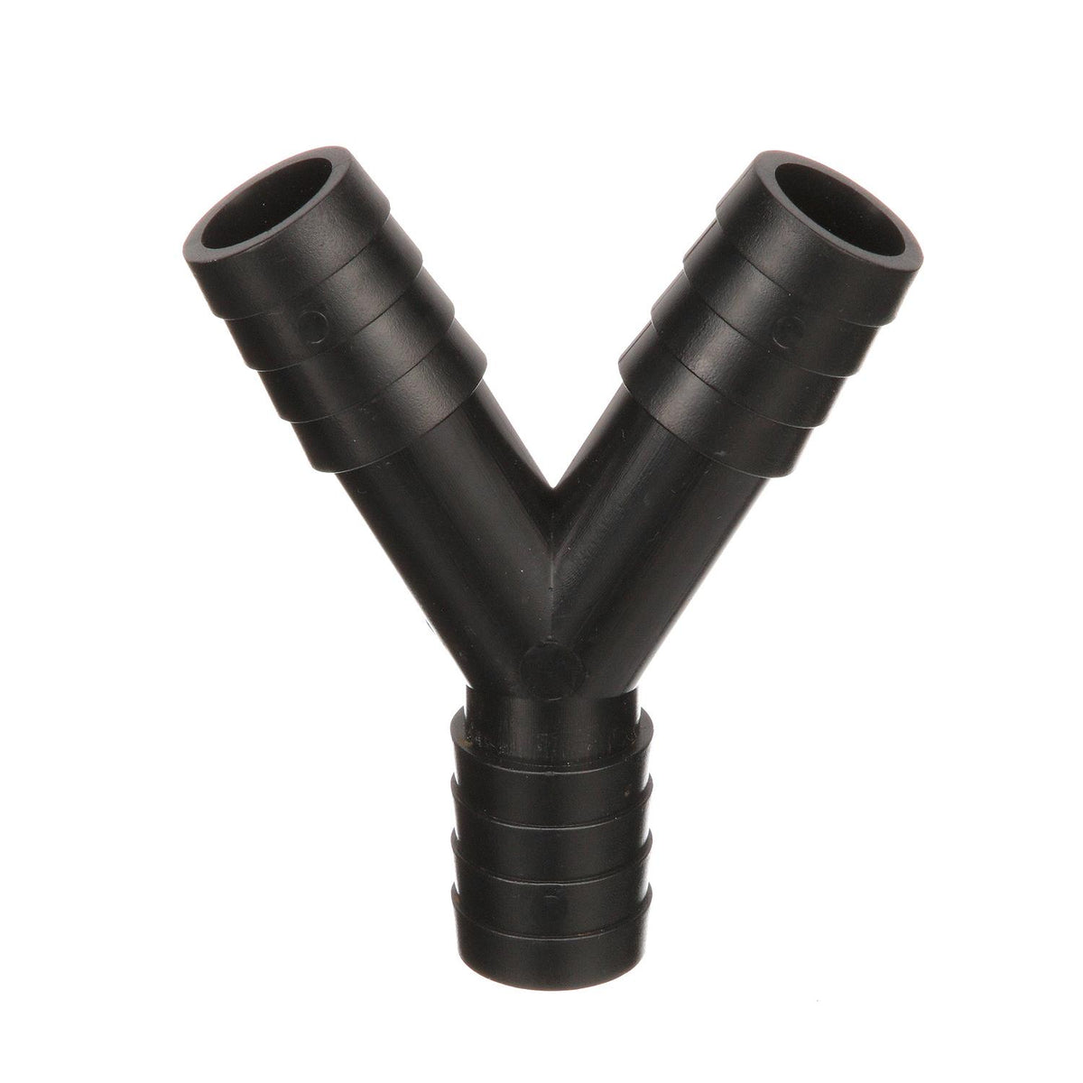 3-Way Y Fitting, Fits 3/4 in. ID Hose, Black Plastic