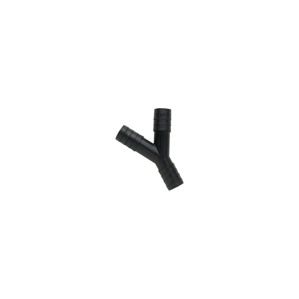 3-Way Y Fitting, Fits 3/4 in. ID Hose, Black Plastic