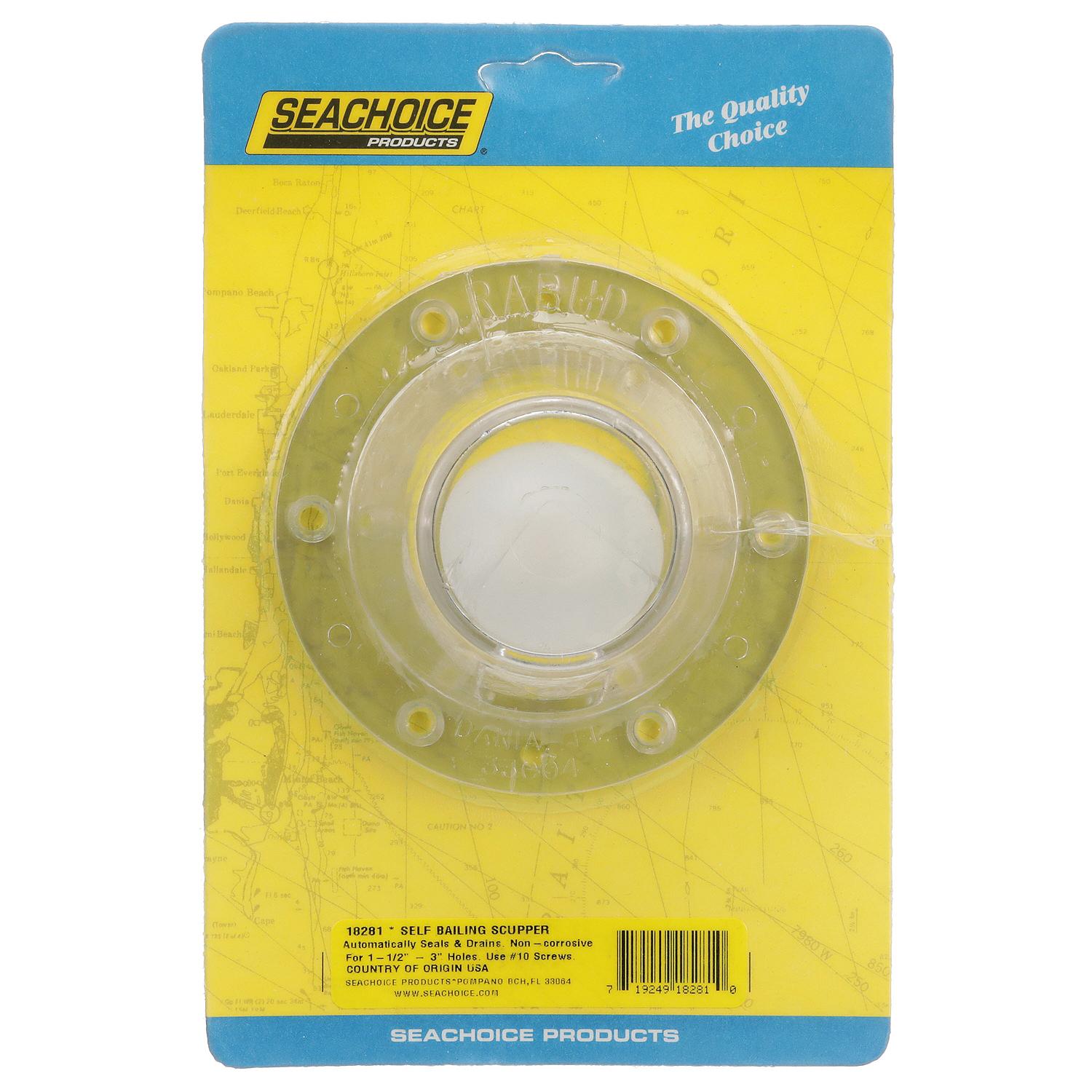 Self-Bailing Scupper, Large, Clear, Fits 1.5-3in Openings